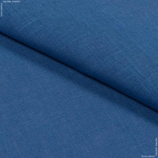 Ткани для платьев - Ткань льняная синий