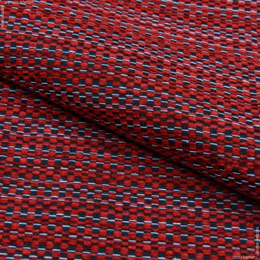 Ткани рогожка - Шенилл рогожка  Берна /BERNA красный, бордо, черный