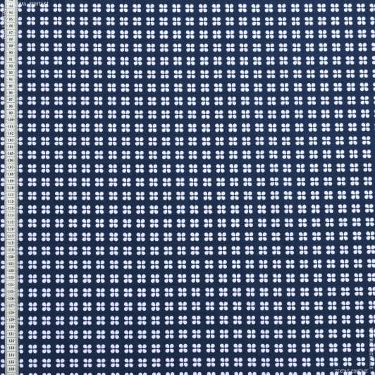 Тканини для дитячого одягу - Екокотон квіточки білі, тон т.синій