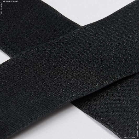 Тканини для декору - Липучка Велкро пришивна жорстка частина чорна 100мм/25м