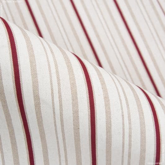 Тканини портьєрні тканини - Декоративна тканина Колда смуга бордо