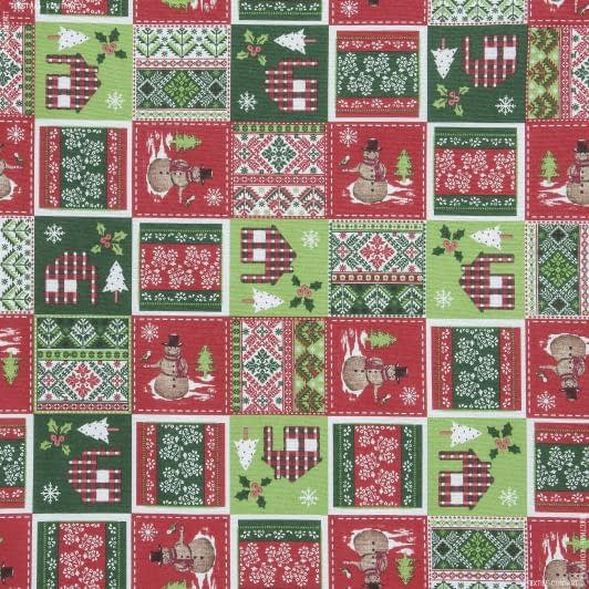 Ткани для пэчворка - Декоративная новогодняя ткань/santa gris/ снеговик