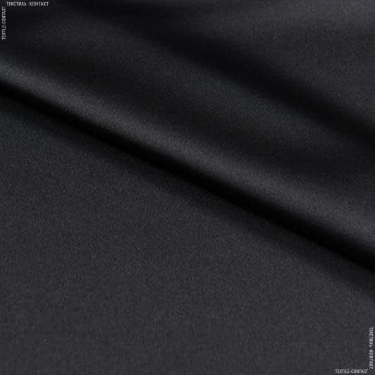 Ткани для костюмов - Атлас плотный стрейч матовый черный