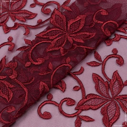 Тканини фурнітура і аксесуари для одягу - Мереживо яскраво-червоне 22см