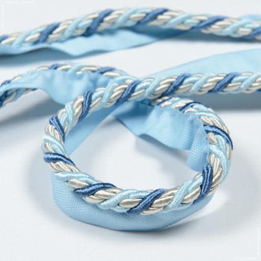 Тканини всі тканини - Шнур окантувальний Корді колір бежевий, блакитний, синій 10 мм