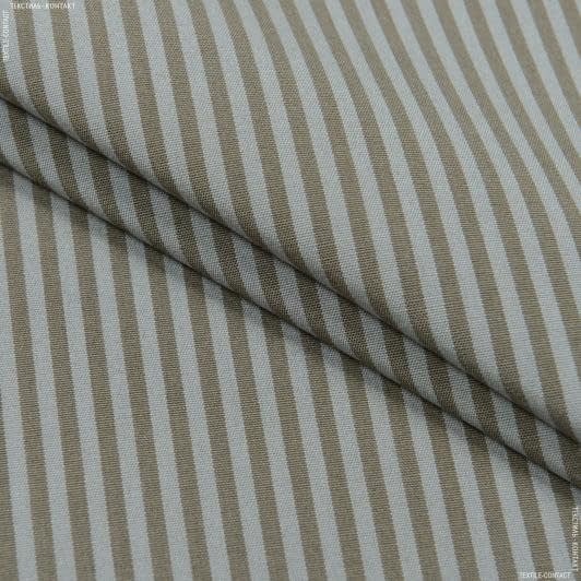 Ткани портьерные ткани - Дралон полоса мелкая /MARIO серая, табак