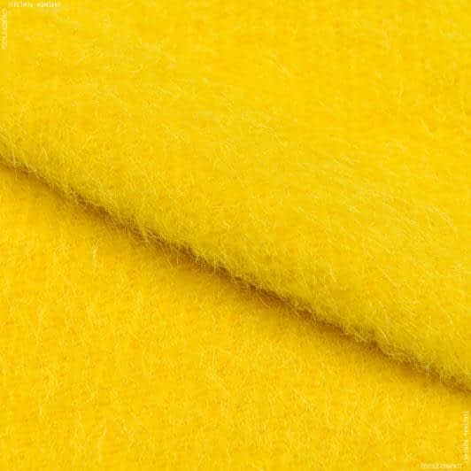 Ткани для пальто - Пальтовая с мохером желтая