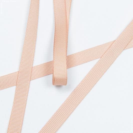 Тканини фурнітура для декоративних виробів - Репсова стрічка Грогрен /GROGREN світло бежево-рожева 10 мм