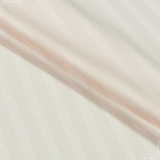 Тканини сатин - Сатин світлий персик смуга 1 см