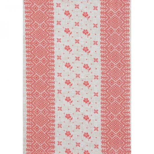 Ткани текстиль для кухни - Полотенце вафельное набивное 50х70 орнамент красный
