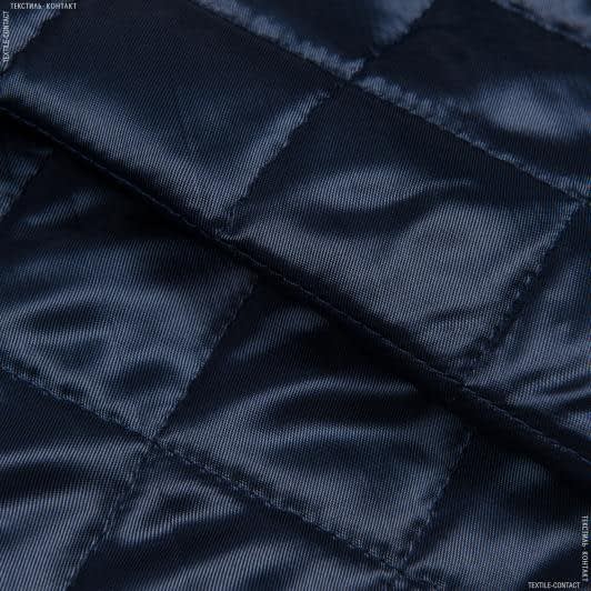 Тканини підкладкова тканина - Підкладкова віскоза стьобана із синтепоном ромб синя
