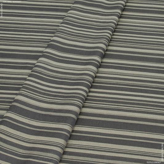 Ткани портьерные ткани - Декоративная ткань Лачио полоса темно коричневая