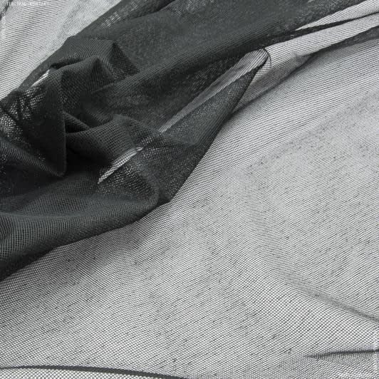 Ткани все ткани - Тюль сетка Крафт черная с утяжелителем
