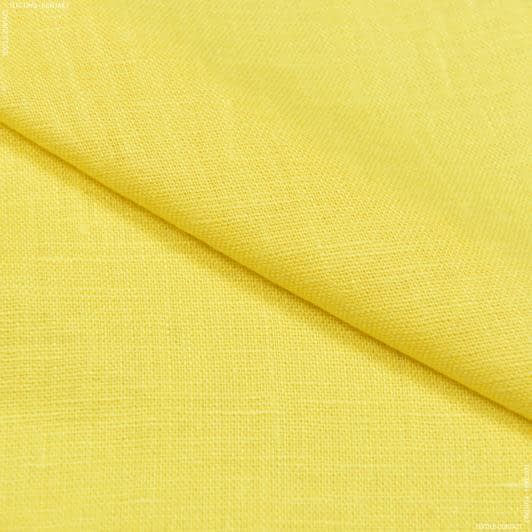 Тканини для костюмів - Льон костюмний пом'якшений жовто-лимонний
