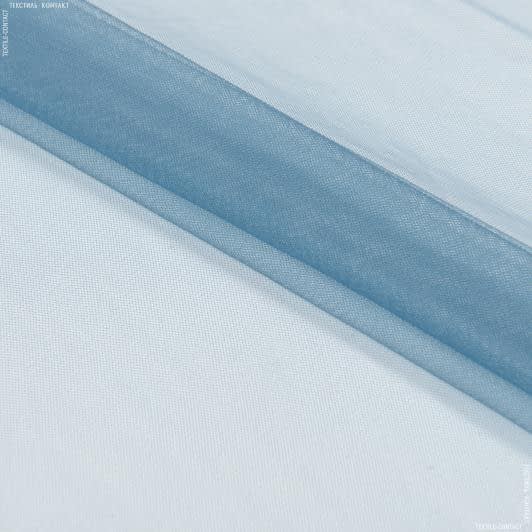 Ткани для тюли - Микросетка Энжел стальной синяя