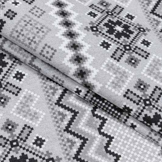 Тканини новорічні тканини - Декоративна новорічна тканина скотланд сірий