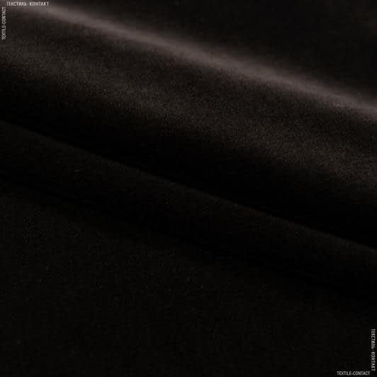 Ткани велюр/бархат - Велюр Винд классик цвет черный шоколад СТОК