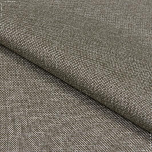Ткани для мебели - Декоративная ткань рогожка Регина меланж темная оливка