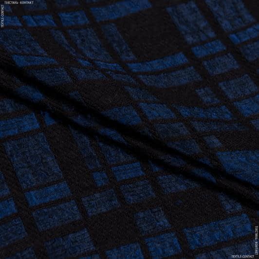 Тканини для спідниць - Костюмна фукро чорна з синім
