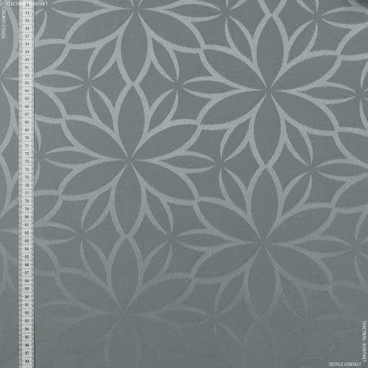 Ткани портьерные ткани - Портьерная  ткань Муту /MUTY-84 цветок цвет серо-стальной