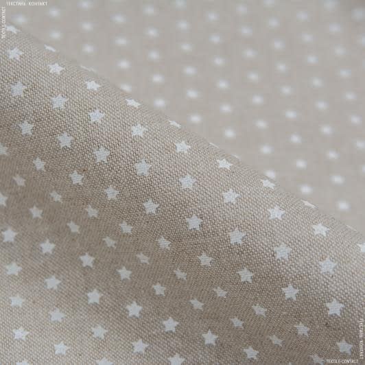 Ткани для декоративных подушек - Декоративная ткань Ектон звезды мелкие молочные
