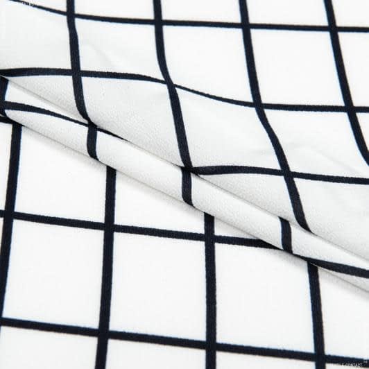 Тканини для блузок - Платтяний креп у клітинку чорно-білу