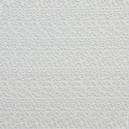 Ткани для платьев - Гипюр-кружево Скарлет молочный (аналог136534)