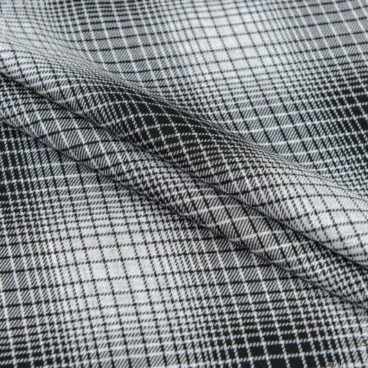 Тканини для блузок - Платтяна TWILMEL клітинка  бордово/біло/чорна
