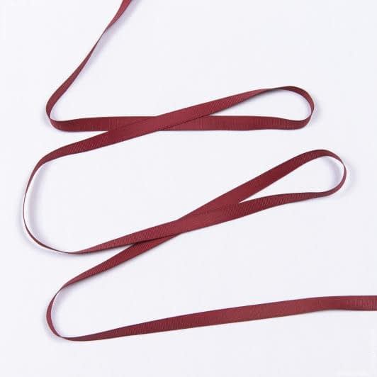 Тканини фурнітура для декора - Репсова стрічка Грогрен /GROGREN колір вишня 10 мм