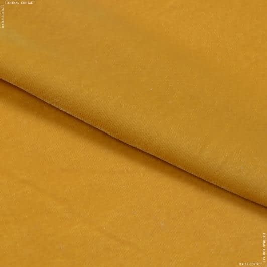 Тканини для декоративних подушок - Оксамит айс темно-жовтий