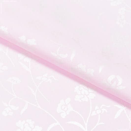 Ткани тик - Тик наперниковый розовый цветы серебро