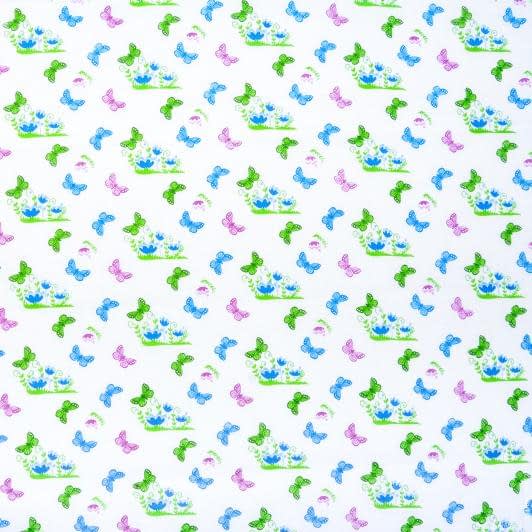 Ткани для детской одежды - Ситец белоземельный бабочки