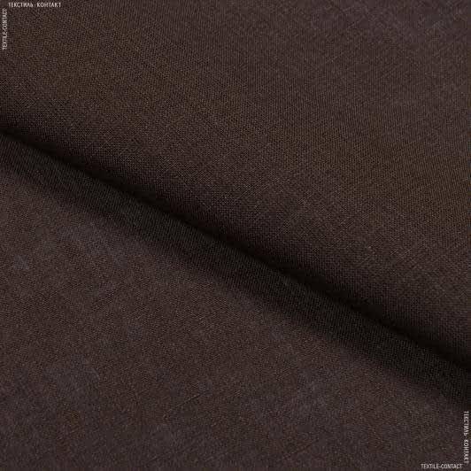Ткани лен - Ткань льняная коричневый