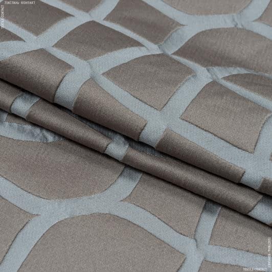 Ткани портьерные ткани - Декоративная ткань Камила  компаньон / ромб т.беж-серый,серый
