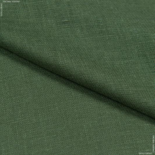 Ткани для брюк - Лен костюмный зеленый
