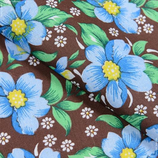 Ткани для сорочек и пижам - Бязь набивная халатная цветы