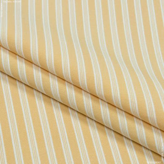 Ткани для банкетных и фуршетных юбок - Декоративная ткань Рустикана полоса цвет рапса
