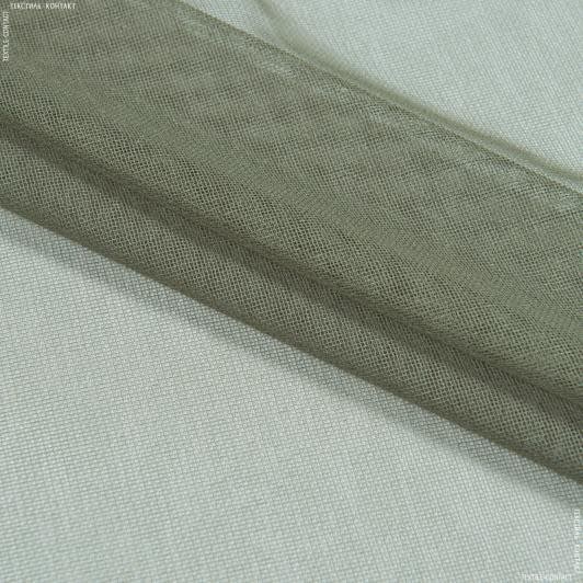 Тканини сітка - Тюль сітка Демре колір оливка з обважнювачем