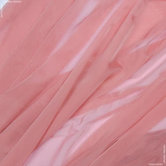 Тканини гардинні тканини - Тюль Вуаль-шовк колір герань з обважнювачем