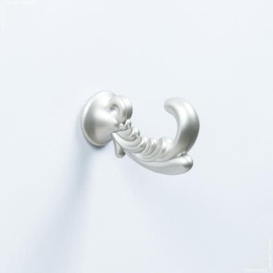 Ткани фурнитура для дома - Крючок пластиковый Веточка цвет серебро 50 мм