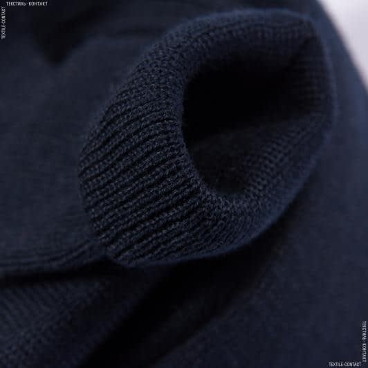 Ткани для верхней одежды - Ластик- манжет 1х1 8см х 2 темно-синий
