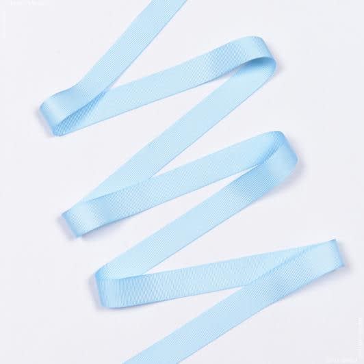 Ткани для украшения и упаковки подарков - Репсовая лента Грогрен  голубая 19 мм