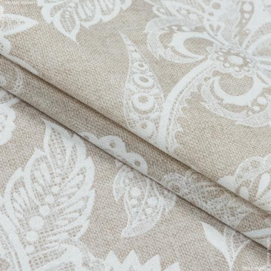 Ткани для декоративных подушек - Декоративная ткань лонета Оберн бежевый