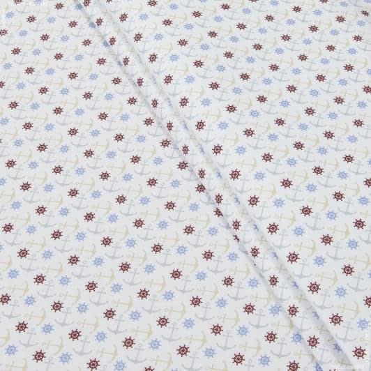 Ткани для рубашек - Экокоттон анчор морская тематика якоря