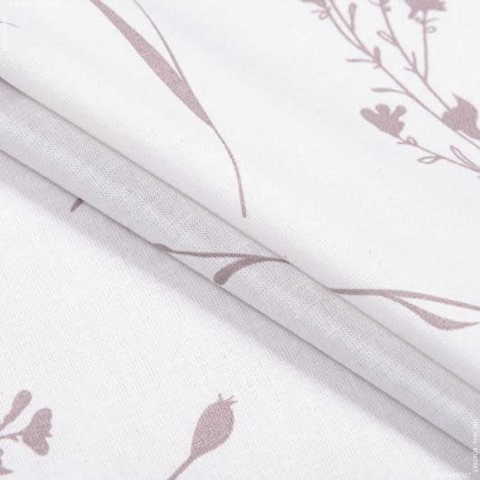Ткани хлопок - Бязь ТКЧ набивная васильки лиловые на белом фоне