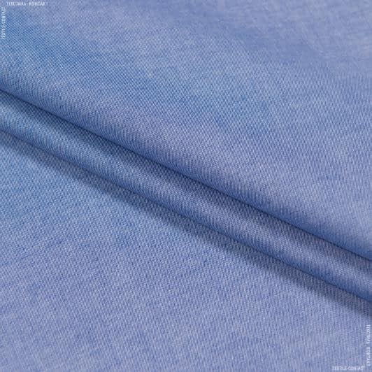 Тканини для блузок - Сорочкова como джинс лайт темно-блакитна