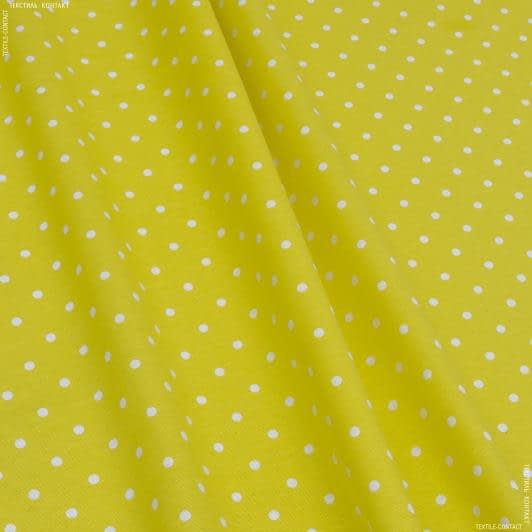 Тканини для одягу - Декоративна тканина Севілла горох яскраво жовтий