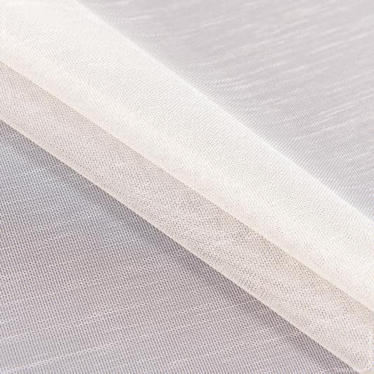 Ткани гардинные ткани - Тюль сетка Кетен светло бежевая прозрачная с утяжелителем