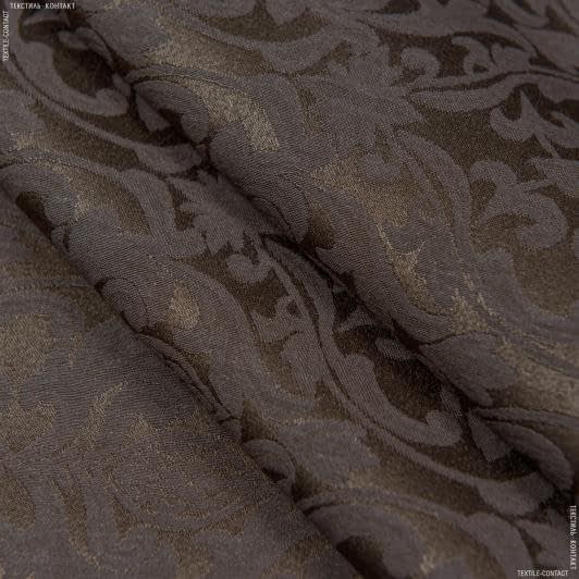 Ткани шнур декоративный - Ткань для скатертей Ингрид 2 т. коричневая