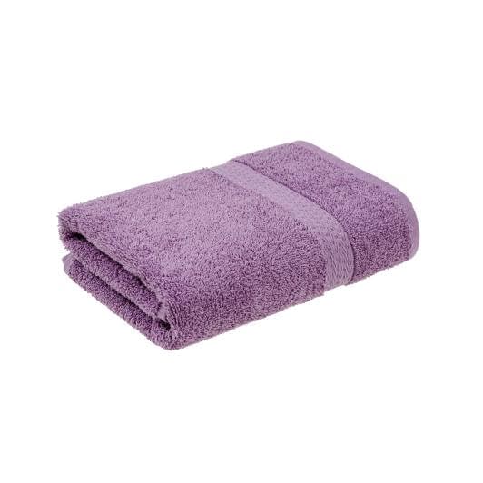 Ткани махровые полотенца - Полотенце махровое с бордюром 50х90 сиреневый